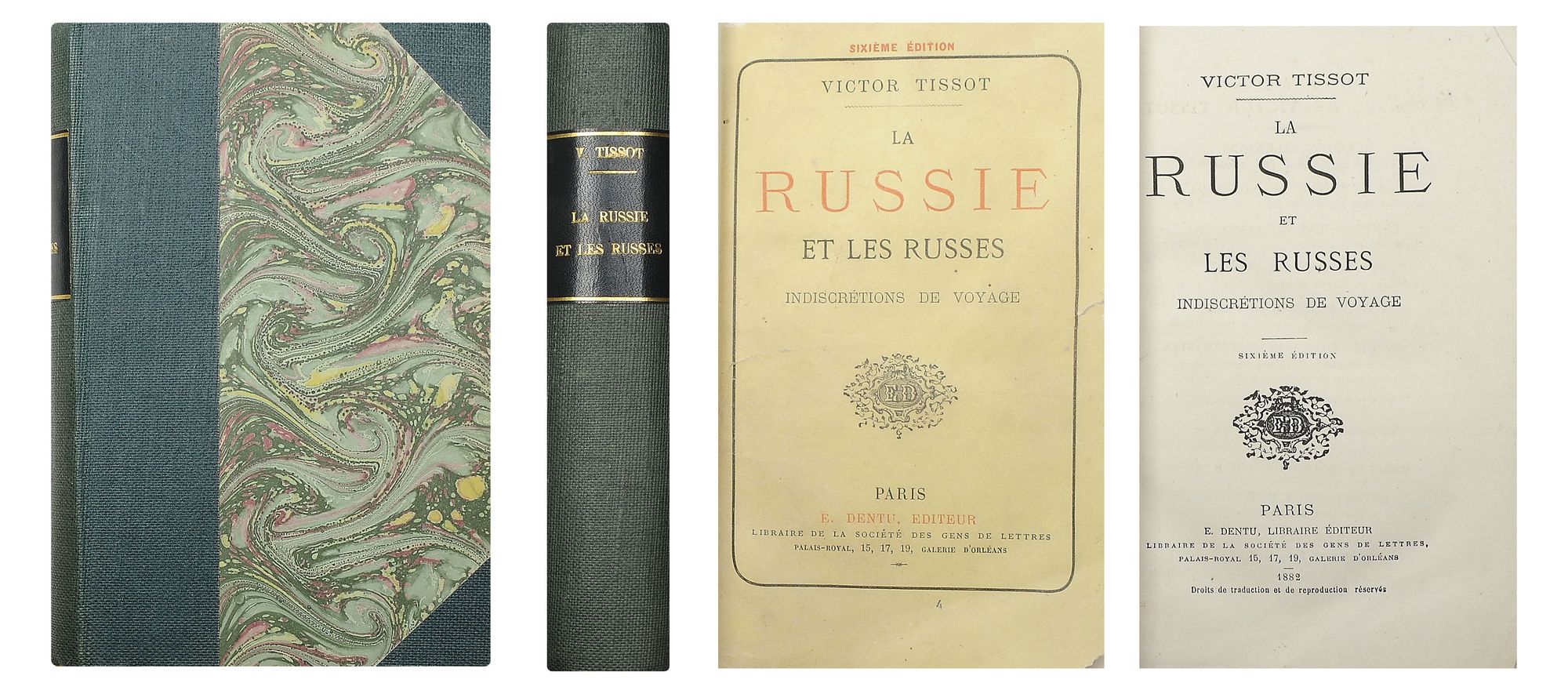 Россика. Тиссо, В. Россия и русские] Tissot, Victor. La Russie et les  russes: indiscr?tions de voyage. - 6-me ?d. Paris: E. Dentu, 1882. - [4],  562 с.; 19х13 см. В современном составном